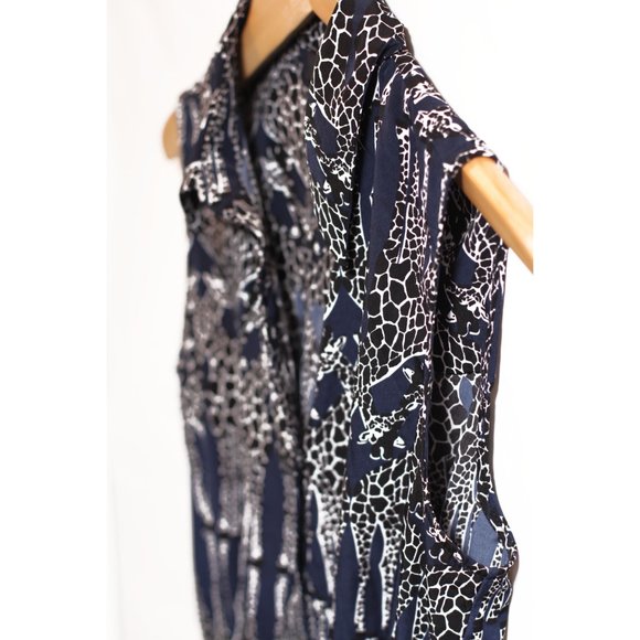 ALFANI GIRAFFE NAVY DRESS - Picture 4 of 6